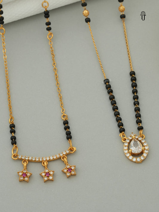 Diamond Mangalsutra Design | Star & Unique AD Diamond Collection (2 Pair)