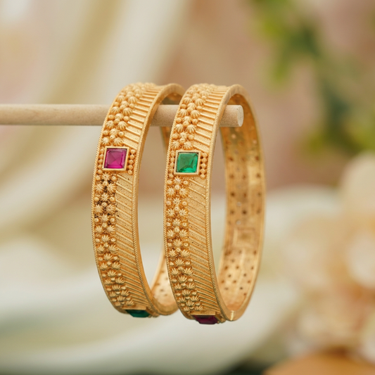 Stylish Tradition Designer Daily Wear Bangles With Micro Gold Plating