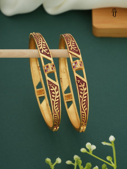 Stylish Daily Wear Triangle Design Bangles For Women & Girls Pack Of 2 Pis ( 1 Pair )