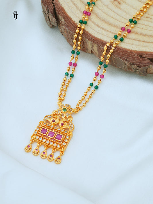 1 Gram Gold Plated Antique Necklace Set || Temple Jewellery Set