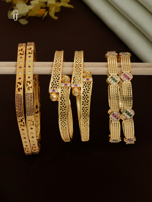 Artificial Daily Wear Bangles | Latest Fashion Jewellery | Combo Set of 6 Pcs (3 Pairs)