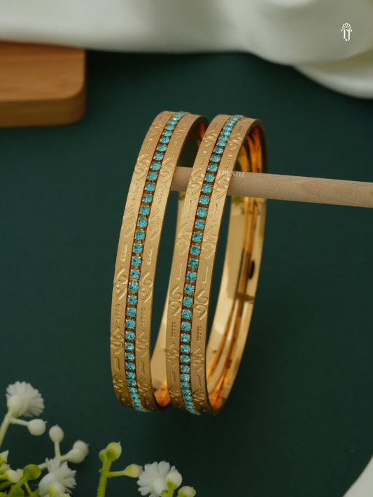 Artificial Diamond Bangles | Ferozi Diamond Heart Design – Trendy Set for Women