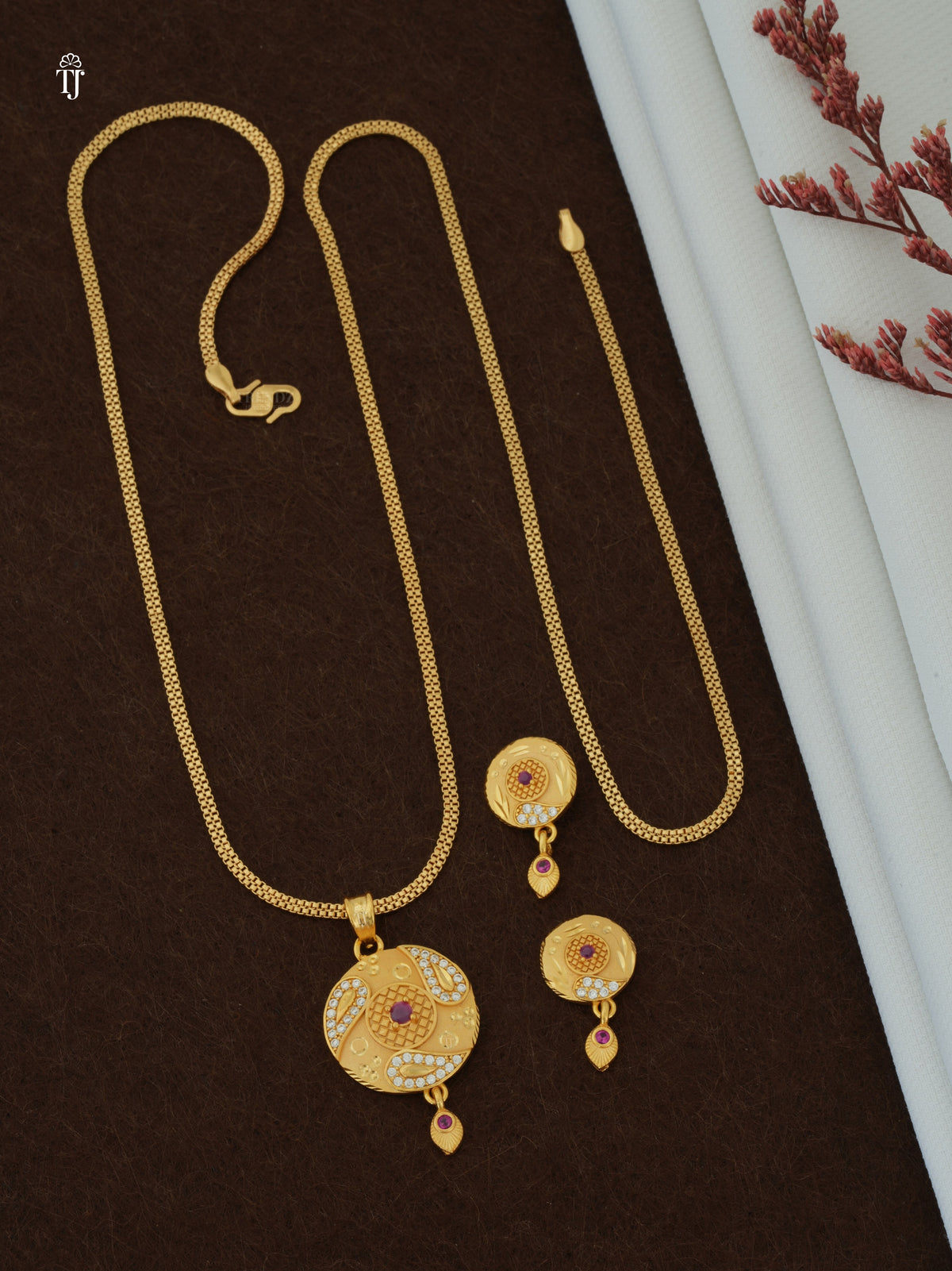 Artificial Pendant Set for Girls | Rare Designer Pendant & Earrings (1 Set)