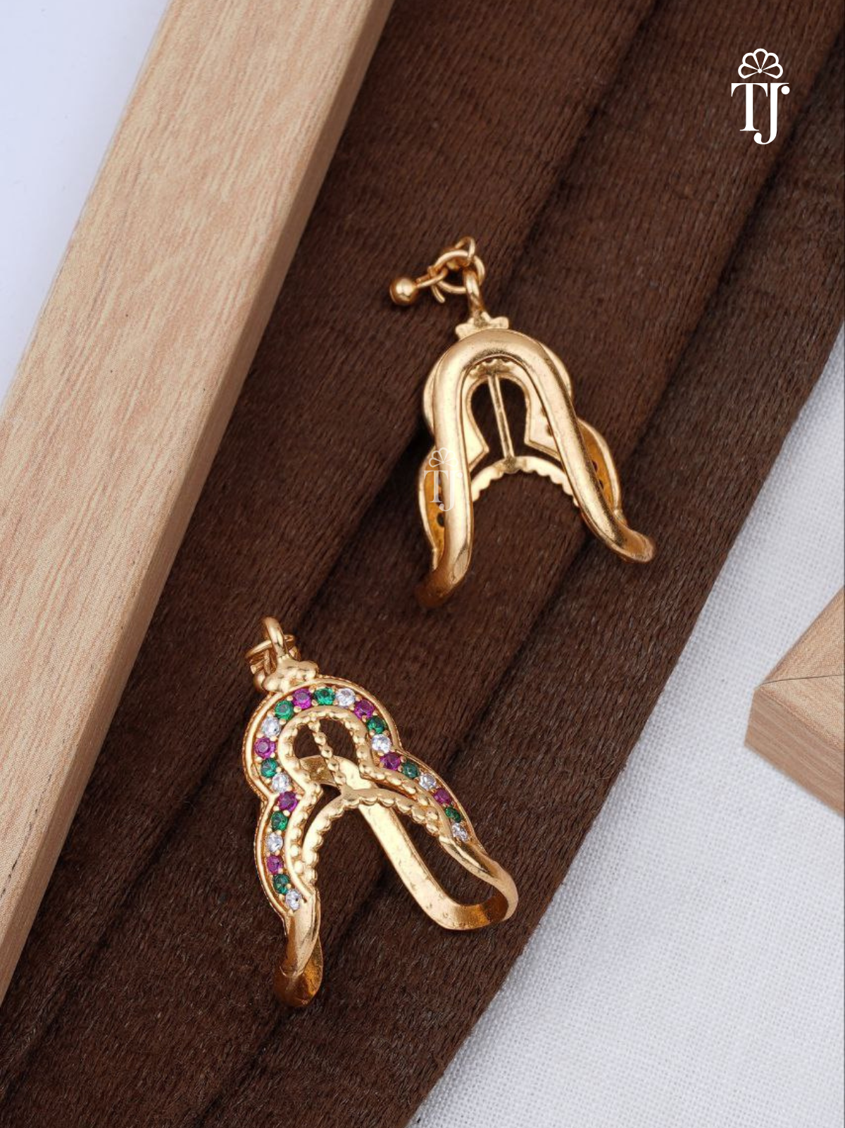 Best Adjustable Artificial Rings | Chic Free Size Brass Ring with AD Diamonds (1 Pc)