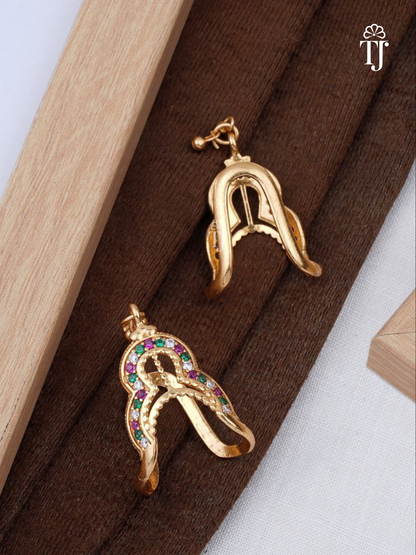 Best Adjustable Artificial Rings | Chic Free Size Brass Ring with AD Diamonds (1 Pc)