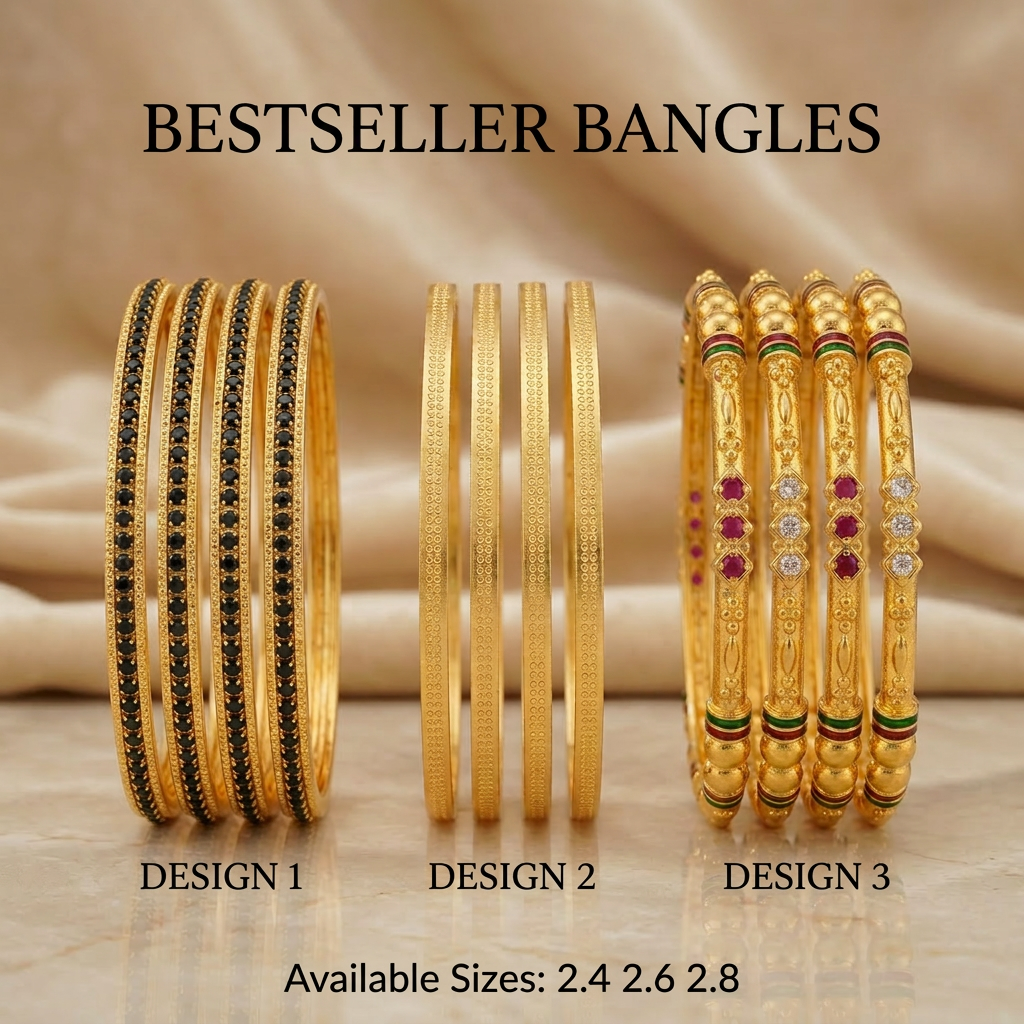 Bestseller Designer Bangles Combo Set of 3 Designs
