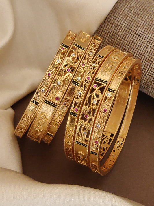 Bridal Chuda With American Diamond Stones ( 6 Pieces )