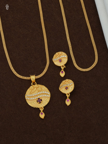 Buy Artificial Pendant Set Online | 3-Heart Designer Pendant & Earrings