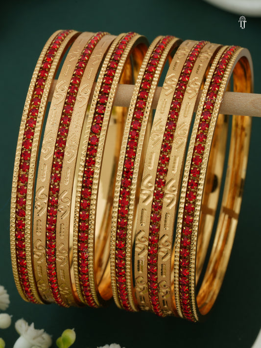Buy CNC Bangles Online | Red Rare Special Shape Design Set for Women