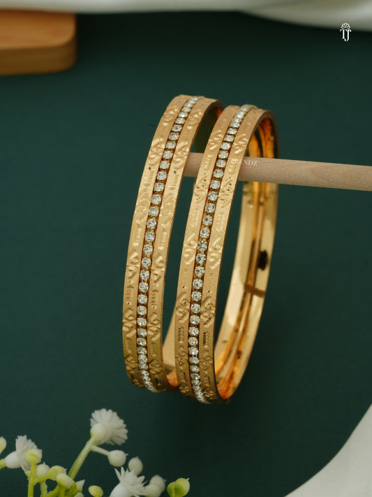 Buy CNC Bangles Online | White Diamond Unique Shape Design for Women