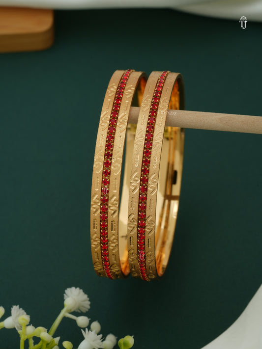 CNC Bangles with Diamond Price | Red Diamond Heart-Shape Design Set for Women