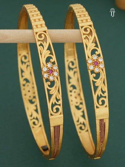Beautiful Daily Wear Bangles With AD Stones Pack OF 2 Pieces ( 1 Pair )