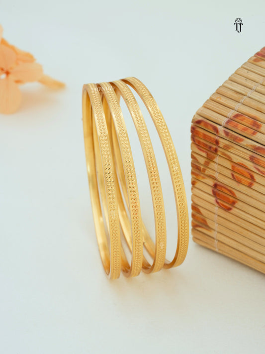 Designer CNC Bangles with Bindi Design | Pack of 4 Premium Bangles