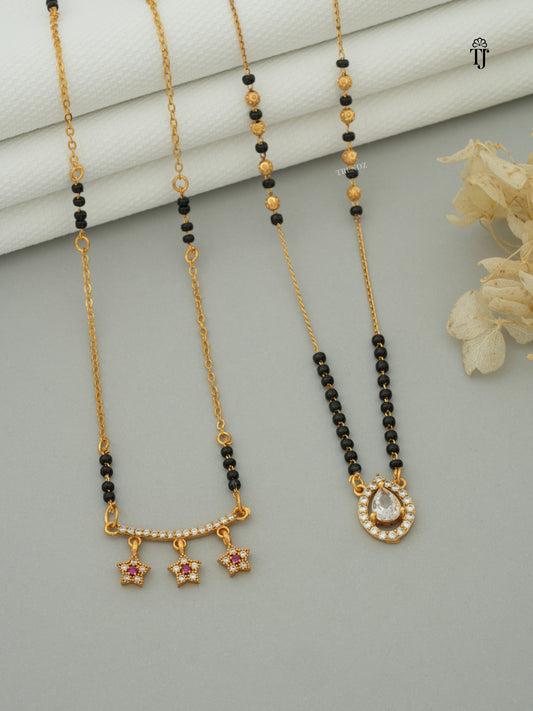 Diamond Mangalsutra Design | Star & Unique AD Diamond Collection (2 Pair)