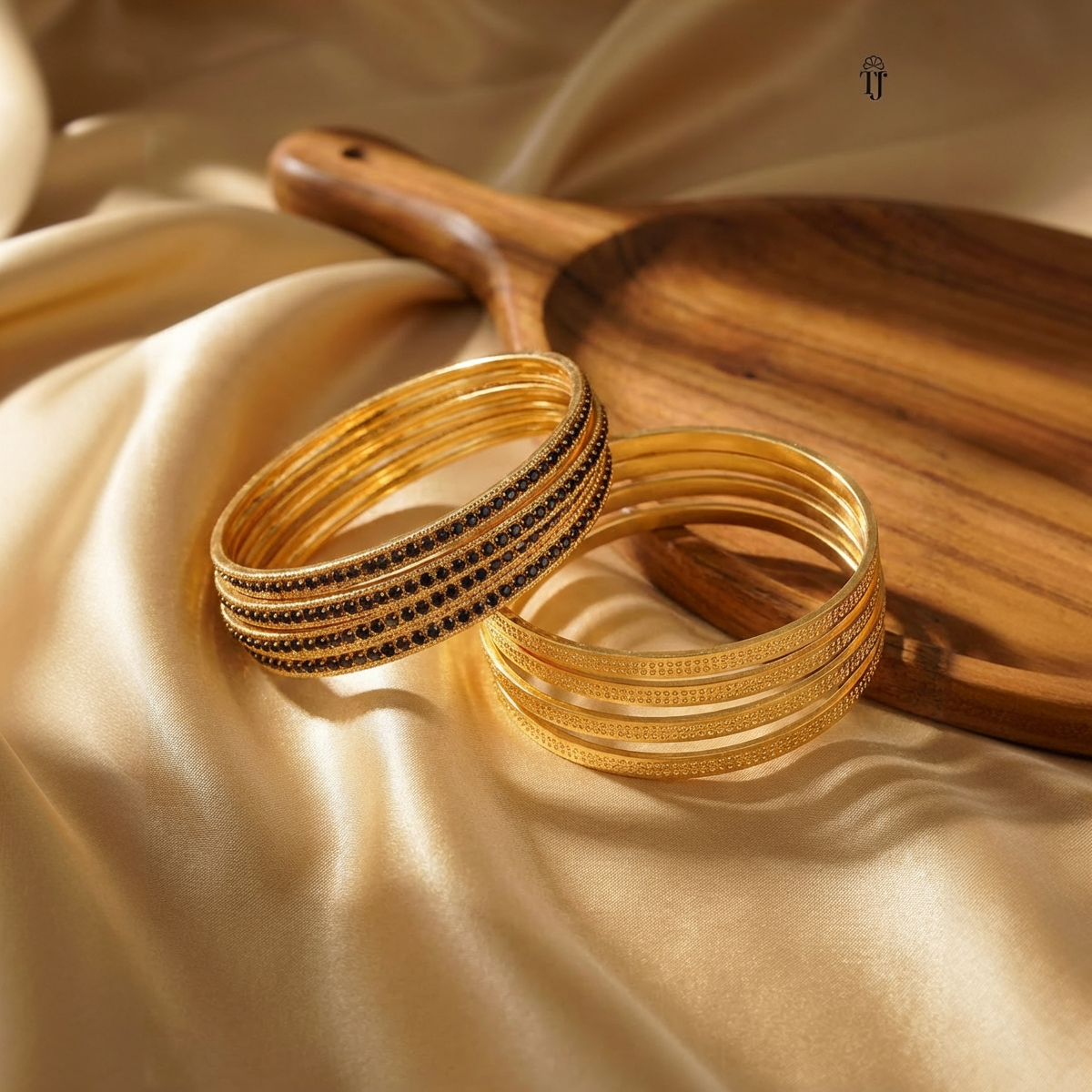 Elegant Gold Finish Daily Wear Bangles Combo Set of 4 Pair