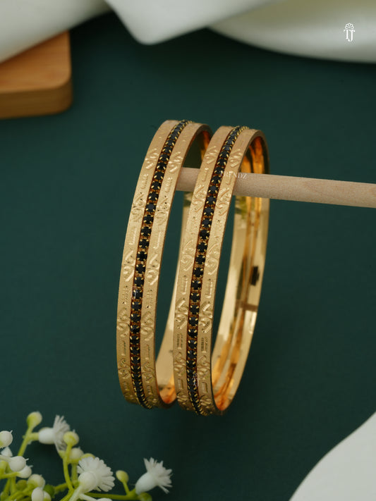 Festive Wear Bangle Set CNC | Black Frantic Design for Women