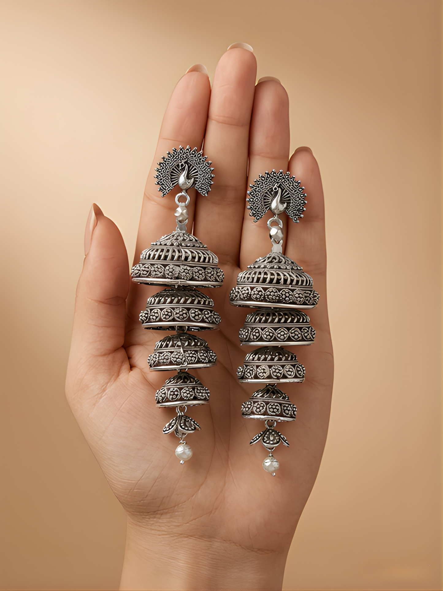 Five Step The Peacock Bloom Jhumka's For Women