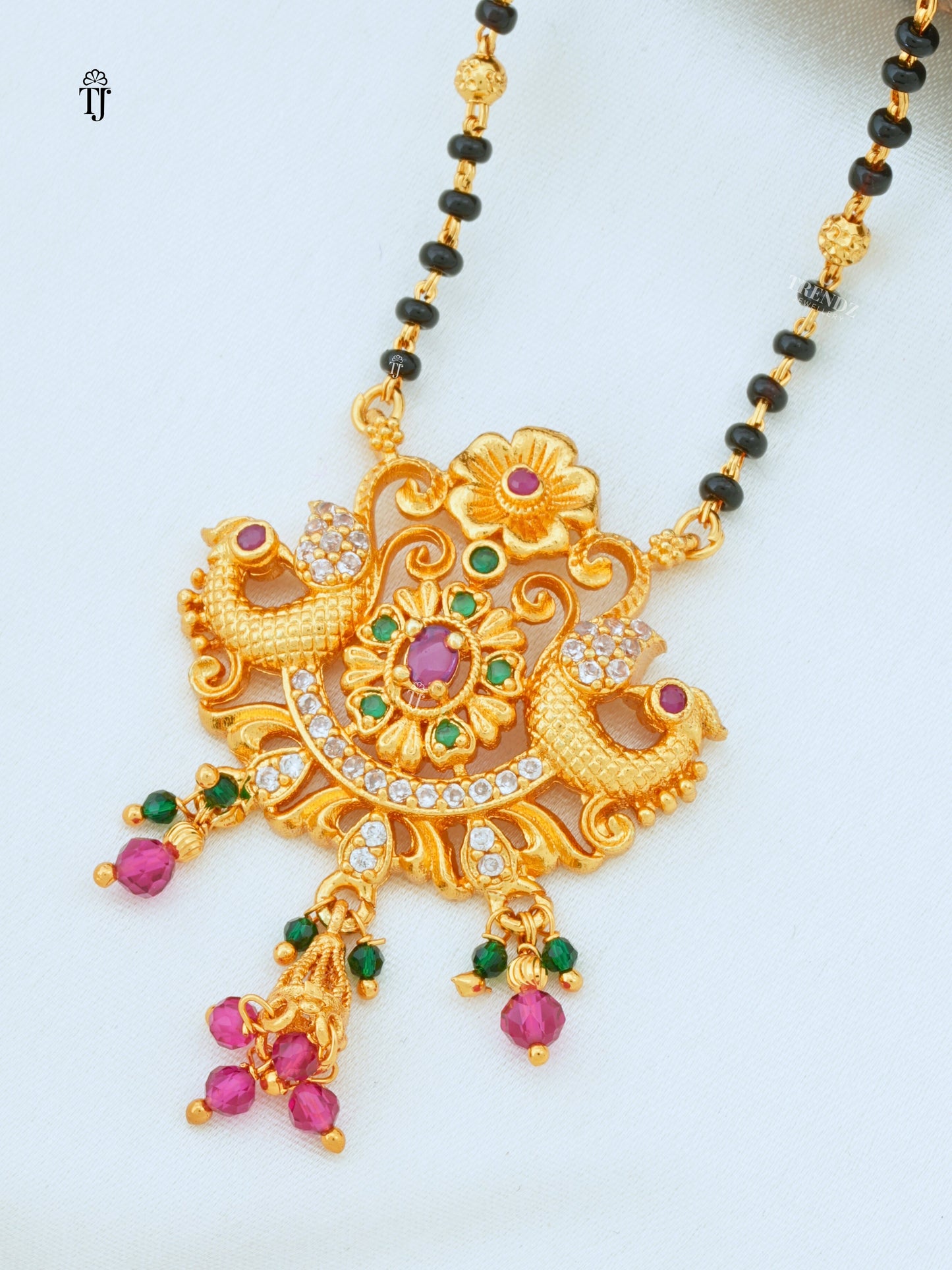 Peacock Design Gold Plated Pendant Mangalsutra For Women