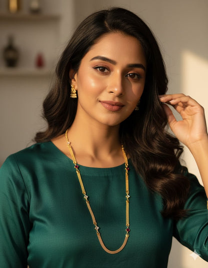 High-Polish Gold-Plated AD Chain With Micro Gold Finish