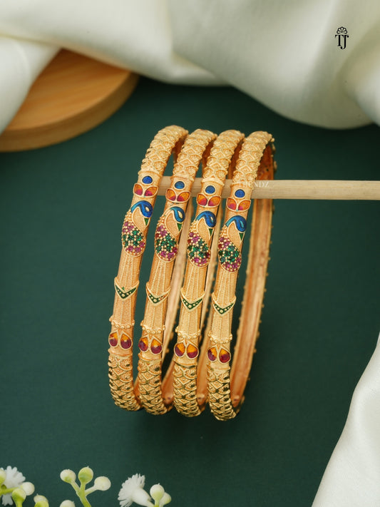 Latest Brass Bangles for Women | Beautiful Peacock Design with Diamonds