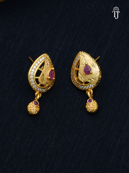 Latest Design Gold Plated Pendant Set | Trendy Pendant and Earrings Set for Women