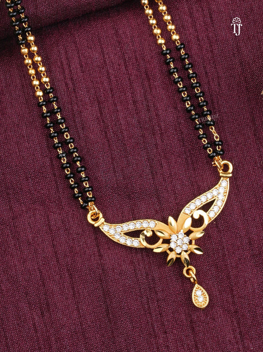 Latest Mangalsutra Design | Stylish AD Diamond & Black Beads Mangalsutra