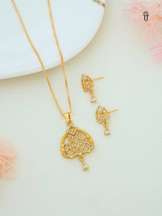 Latest Pendant Set for Women | Micro Gold Plated Designer Pendant with AD Diamonds