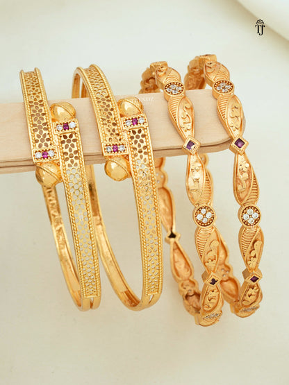 Lightweight Bangles Combo | Premium Brass Trending Bangles by Trendz