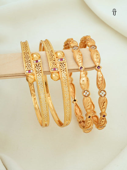 Lightweight Bangles Combo | Premium Brass Trending Bangles by Trendz