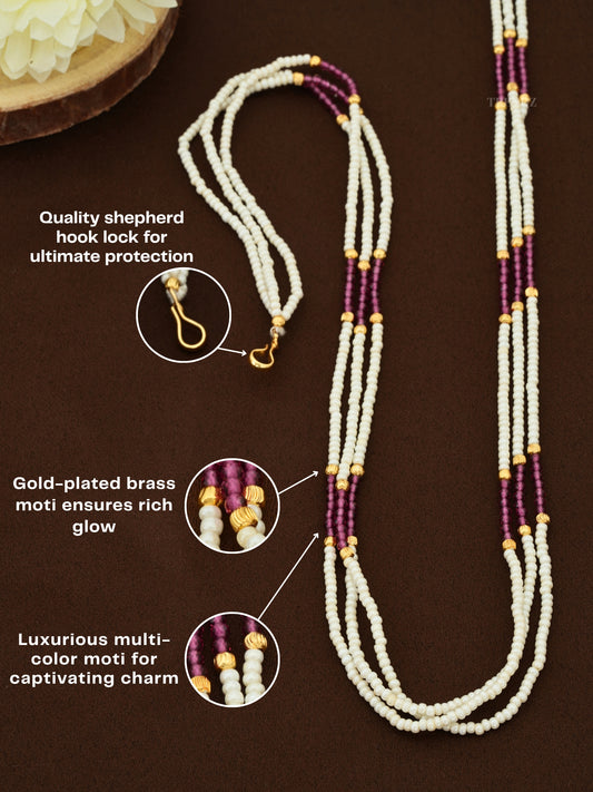 Modern Moti Mala Designs for Women | Multi-Color Moti Necklace with Gold-Plated Beads