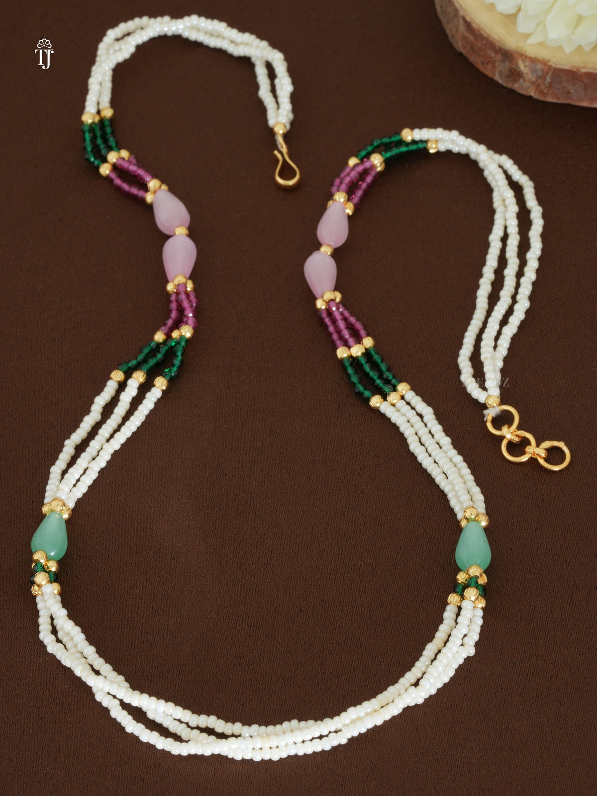 Multicolor Beads Pearl Necklace Price | Buy Beautiful Multi-Color Moti Mala with Quartz Drop Beads