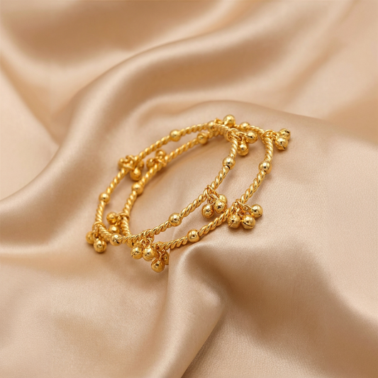 Premium Kashmiri Ghungroo Bangles With Micro Gold Plating