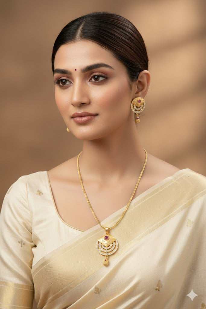 Stylish Pendant Set Artificial for Women | Dazzling Pendant and Earrings Set