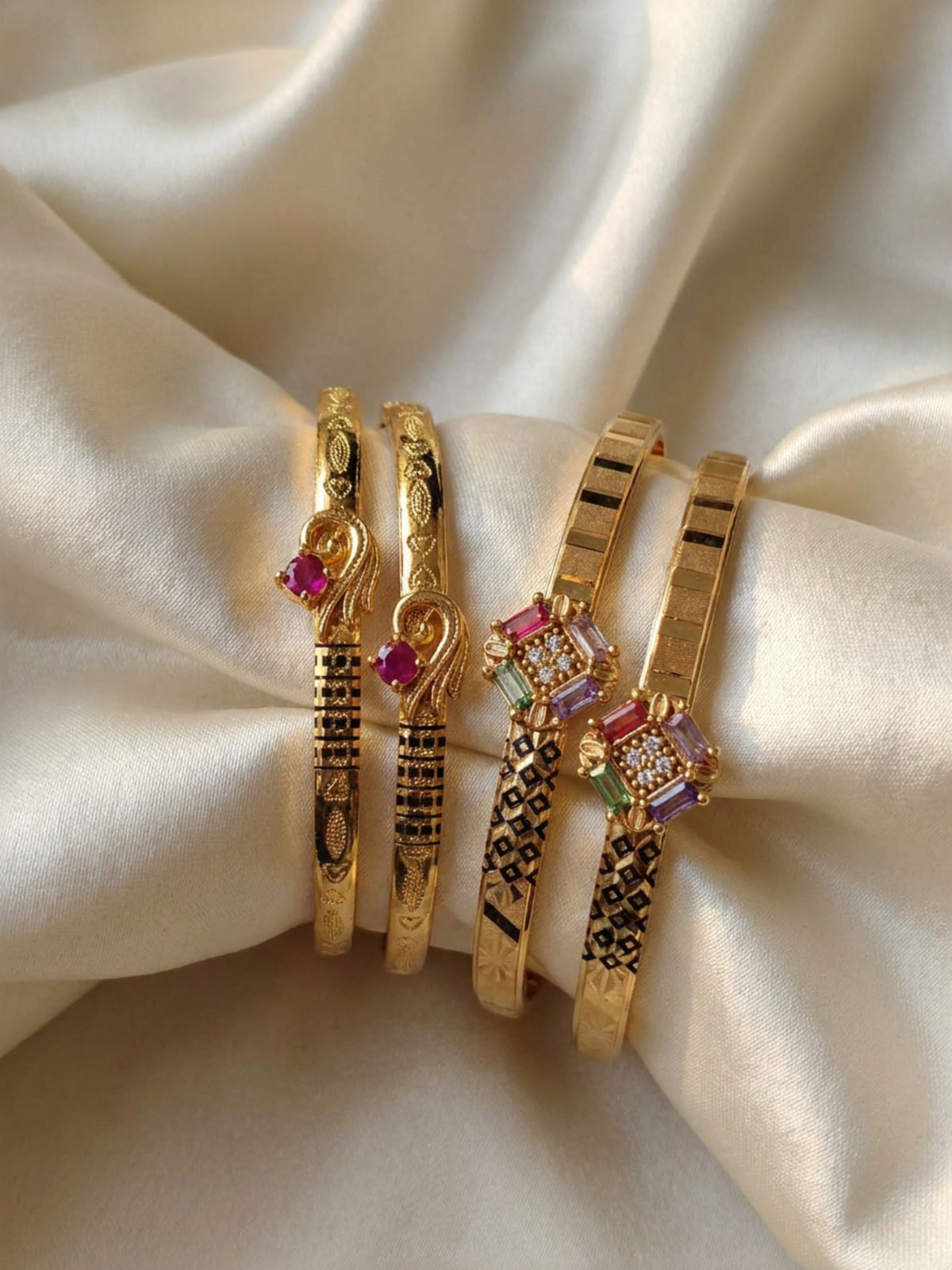 Stylish Adjustable Bracelets For Women & Girls Pack Of 4 Piece ( 2 Pair)