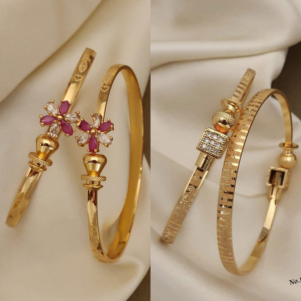 Stylish Adjustable Bracelets For Women & Girls Pack Of 4 Piece ( 2 Pair)