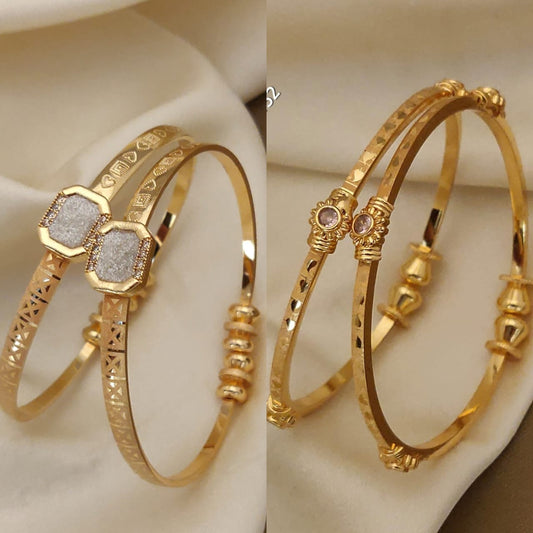 Stylish Adjustable Bracelets For Women & Girls Pack Of 4 Piece ( 2 Pair)