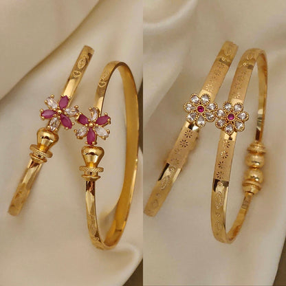 Stylish Daily Wear Adjustable Bracelets For Women & Girls Pack Of 4 Piece ( 2 Pair)