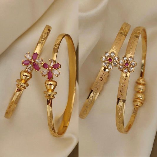 Stylish Daily Wear Adjustable Bracelets For Women & Girls Pack Of 4 Piece ( 2 Pair)
