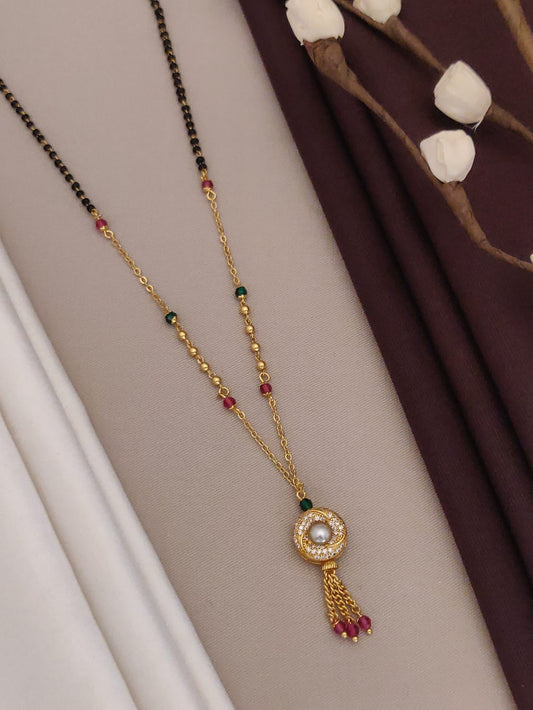 Stylish Round Shape Ad Mala With Colourfull Beads