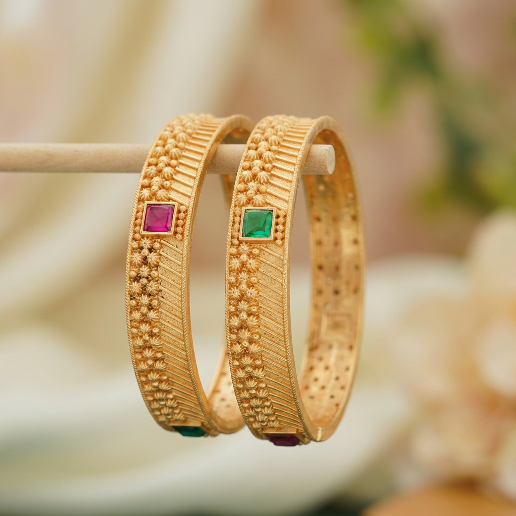 Stylish Tradition Designer Daily Wear Bangles With Micro Gold Plating