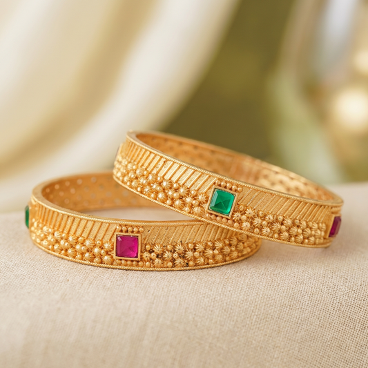 Stylish Tradition Designer Daily Wear Bangles With Micro Gold Plating