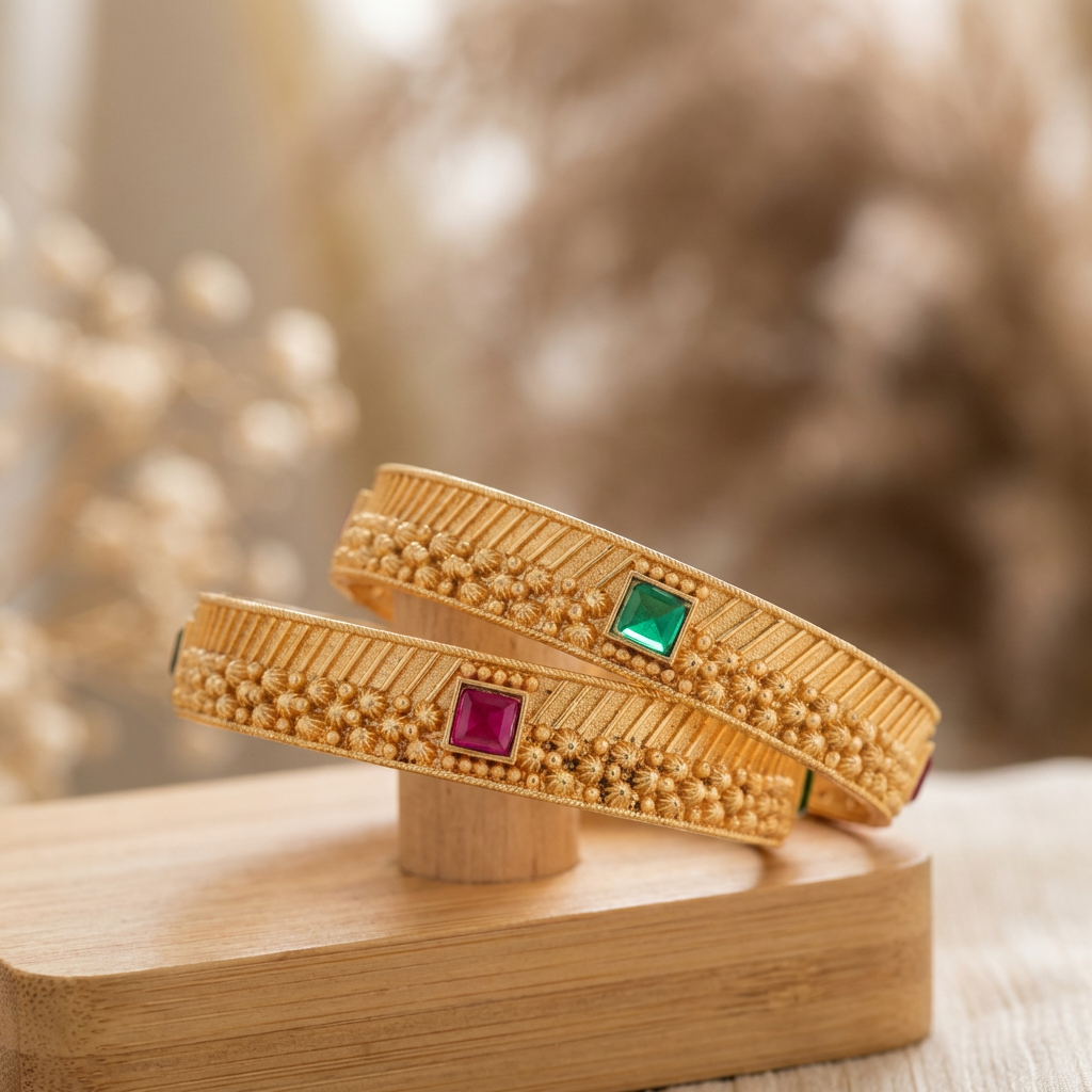 Stylish Tradition Designer Daily Wear Bangles With Micro Gold Plating