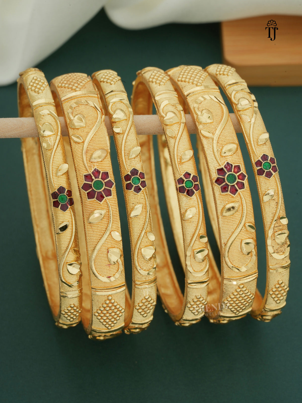 Traditional Bangles With Trendy Meenawork