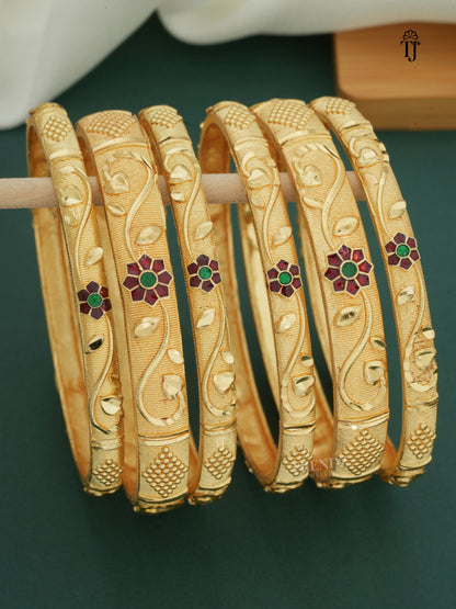 Traditional Bangles With Trendy Meenawork