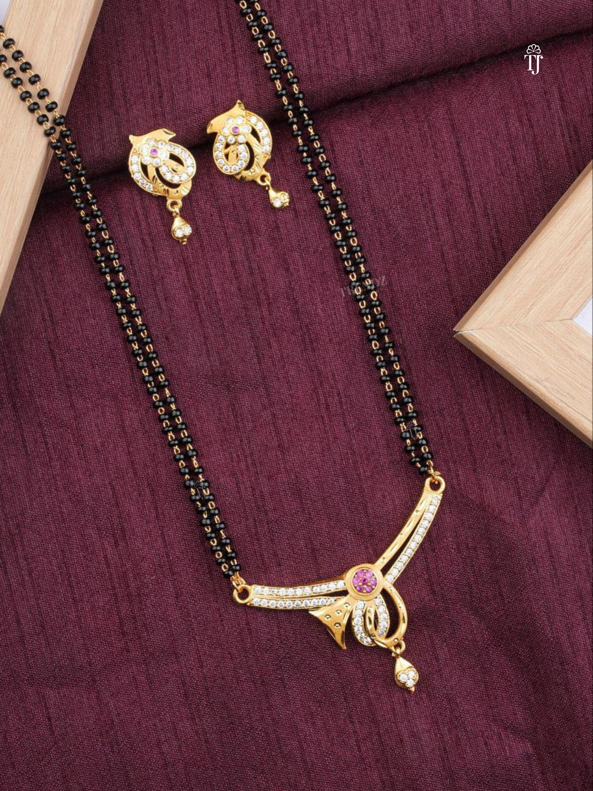 Attractive Premium Mangalsutra Designs Online for Women | Matching Earrings & AD Diamonds