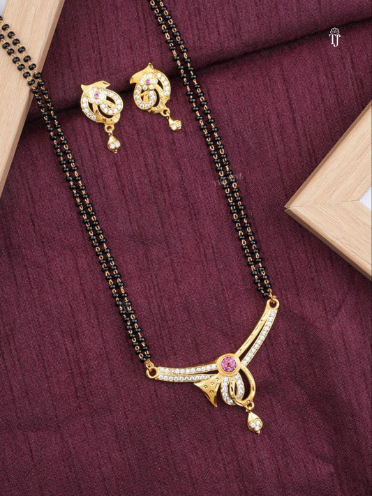 Attractive Premium Mangalsutra Designs Online for Women | Matching Earrings & AD Diamonds
