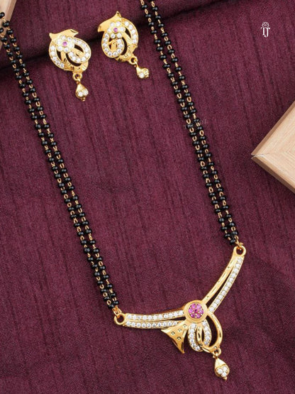 Attractive Premium Mangalsutra Designs Online for Women | Matching Earrings & AD Diamonds