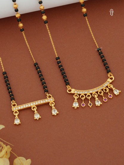 Buy Modern Gold & Diamond Mangalsutra | Latest Designer Golden Mangalsutra with White Diamonds