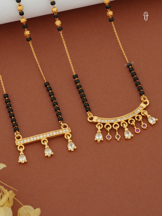 Buy Modern Gold & Diamond Mangalsutra | Latest Designer Golden Mangalsutra with White Diamonds