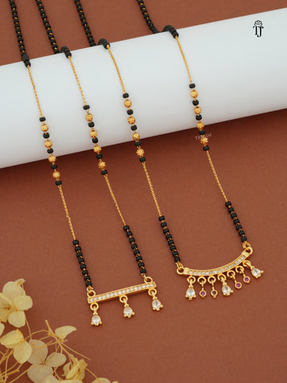 Buy Modern Gold & Diamond Mangalsutra | Latest Designer Golden Mangalsutra with White Diamonds